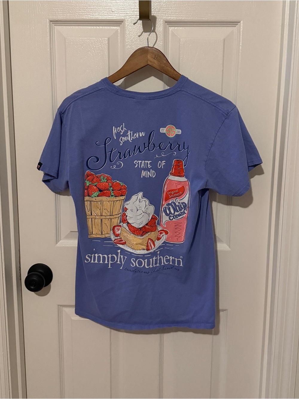 Simply Southern Lavender Short Sleeve Strawberry Graphic Tee
